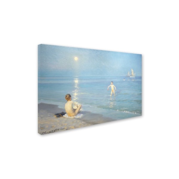 'Boys On The Seashore In A Summer Night' Canvas Art,16x24